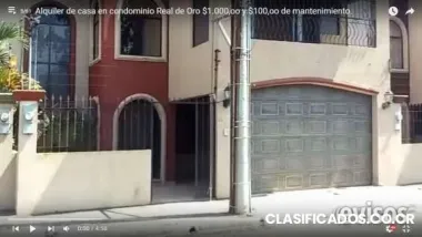 Alquiler de casa en condominio real de oro $1.000,oo y $100,oo de mantenimiento.
