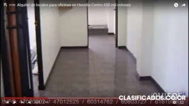 Alquiler de locales para oficinas en heredia centro 650 mil colones