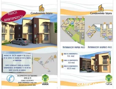 Apartamentos nuevos en condominio $80.000 dolares