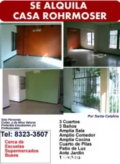 Rohrmoser alquilo casa grande c 270000 - por sta catalina