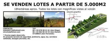 Se venden lotes a partir de 5000m218 hectáreas aproximadamente, todos los lotes con mag...