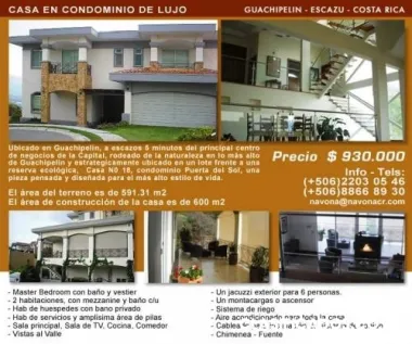 Vendo casa en condominio puerta del sol guachipelin