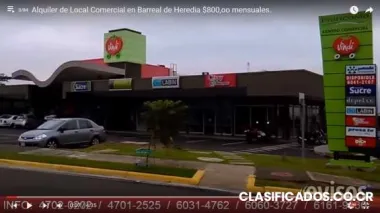 Alquiler de local comercial en barreal de heredia $800,oo mensuales.