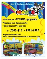 Sala de fiestas infantiles con inflables magic center