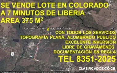 Se vende lindo lote en colorado de liberia