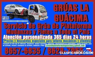 Gruas plataforma alajuela (8657-6835) en alajuela , san jose , heredia 24 horas