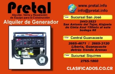 Alquiler de generador el pretal