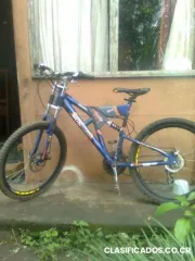 Bici marsstar azul con doble suspen y frenos de disco