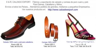 E & r calzado export - modernos diseños en zapatos de cuero y piel, a precios increibles