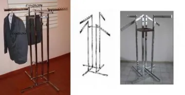 Exibidores ropa para tienda metalicos cromados