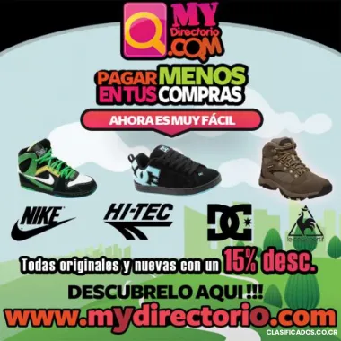 Tenis nike, hi-tec, dcshoes y otras, nuevas con 15% desc.
