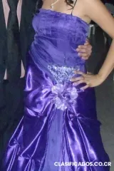 Vestido de 15 años morado tallado largo tipo de princesa