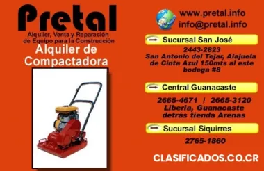 Alquiler de plancha compactadora el pretal