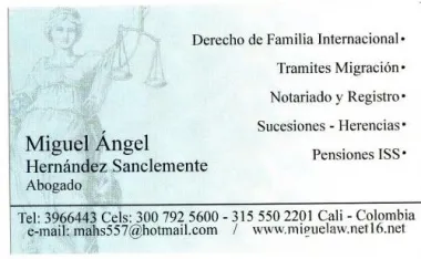 Colombianos en el exterior-abogados en cali tramitamos divorcios, documentos, papeleos leg