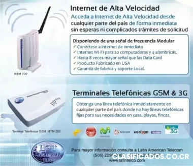 Equipo para internet y telefonia inalambricos y 8 veces mayor que una data car