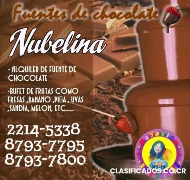 Fuentes de chocolate nubelina