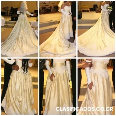 Se vende vestido de novia color champagne 50 mil colones