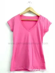 T shirt lisas cuello v de mujer