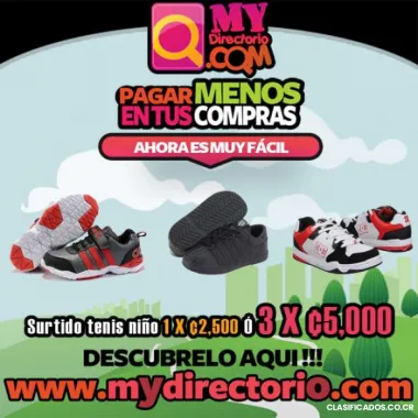 Tenis para niños en 1 x ¢2,500 / 3 x ¢5,000 colones