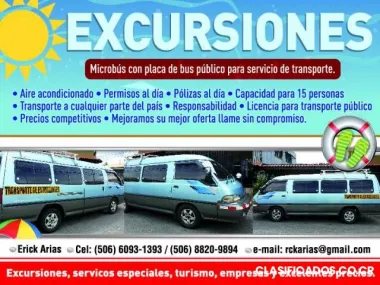 Transporte, microbús para viajes y excursiones.