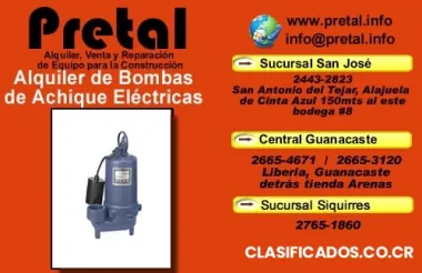 Alquiler de bombas electricas para agua el pretal