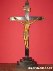 Cristo de marfil antiguo frances con base peana