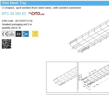 BANDEJA DE REJILLA PORTA CABLE
