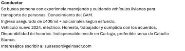 Se requiere Conductor