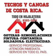 TECHOS Y CANOAS DE COSTA RICA. SERVICIO A TODO EL PAÍS. 