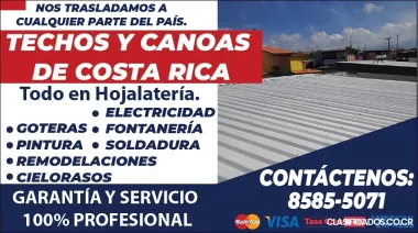 TECHOS Y CANOAS DE COSTA RICA. 