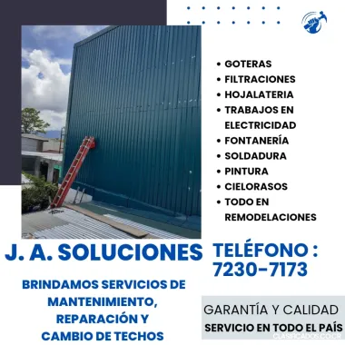 J.A. SOLUCIONES:TODO EN TECHOS, PINTURA, CANOAS Y MUCHO MÁS