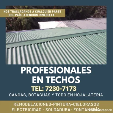 PROFESIONALES EN TECHOS. TODO HOJALATERIA Y PINTURA. 