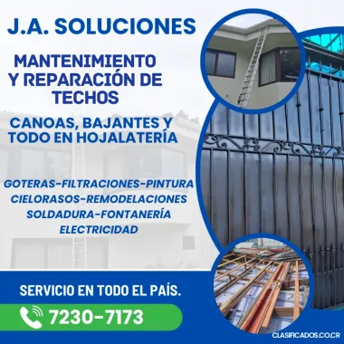 TRABAJAMOS TODO TIPO DE TECHOS, HOJALATERÍA, PINTURA.