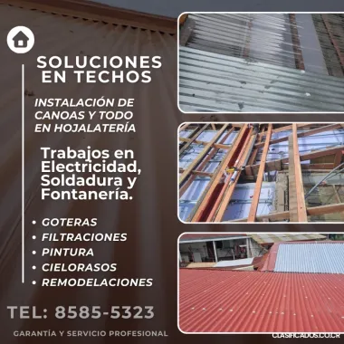 TECHOS, PINTURA, REMODELACIONES, CANOAS, BAJANTES, BOTAGUAS.