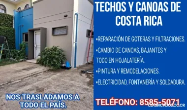 TECHOS Y CANOAS DE COSTA RICA.
