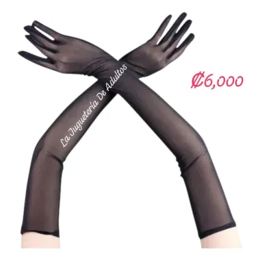 guantes largos semi transparentes 