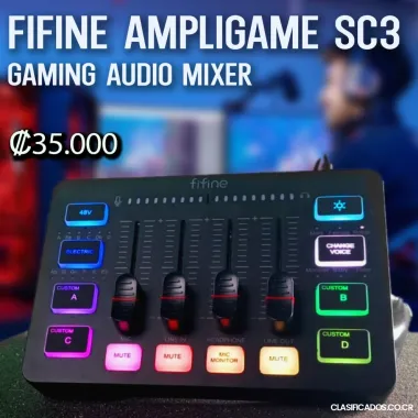 Mixer Gaming Streamming (Fifine Ampligame SC3 Gaming Audio M