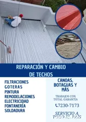 REPARACIÓN Y MANTENIMIENTO DE TECHOS. HOJALATERÍA Y PINTUR
