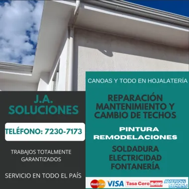 J.A. SOLUCIONES: TECHOS, FILTRACIONES, PINTURA, CANOAS YMÁS