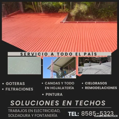TECHOS, FILTRACIONES, PINTURA, INSTALACIÓN DE CANOAS Y MÁS