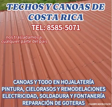 TECHOS, GOTERAS, FILTRACIONES, TODO EN HOJALATERÍA Y PINTUR