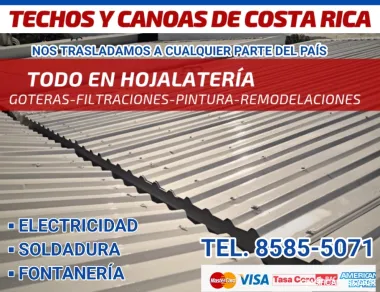 TECHOS Y CANOAS DE COSTA RICA. GARANTÍA Y CALIDAD.