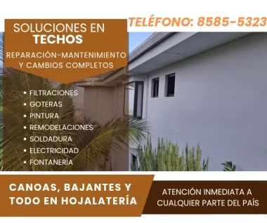 SOLUCIONES EN TECHOS. CAMBIO DE CANOAS Y TODO EN HOJALATERÍ