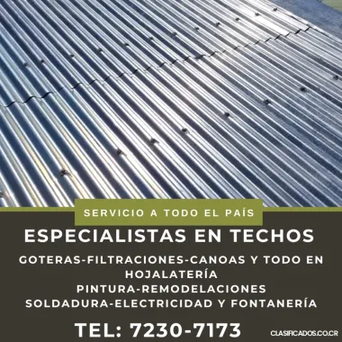 ESPECIALISTAS EN TECHOS. CANOAS Y  TODO EN HOJALATERÍA.