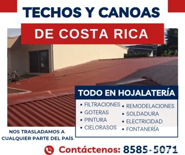 TECHOS Y CANOAS DE COSTA RICA. 
