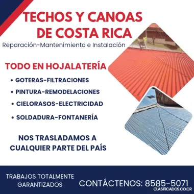 Techos y Canoas de Costa Rica. 